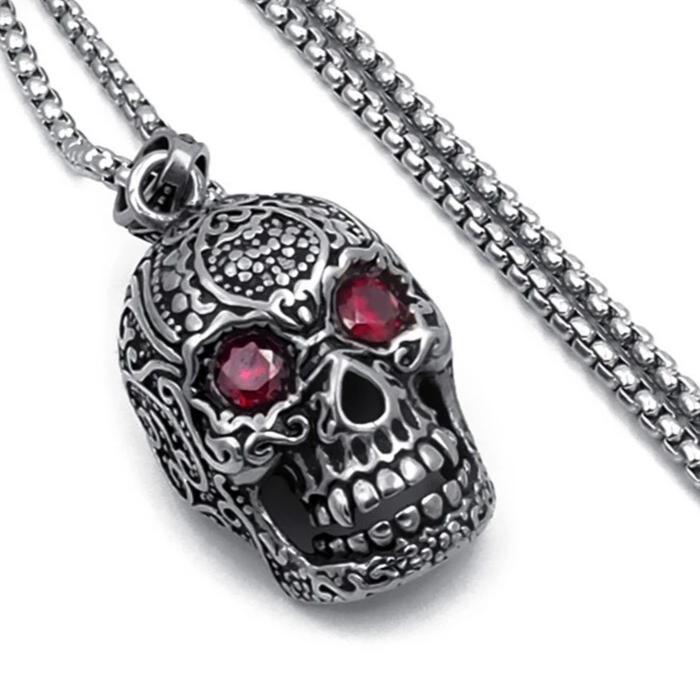 Collier Tête de Mort Mexicaine (Acier)