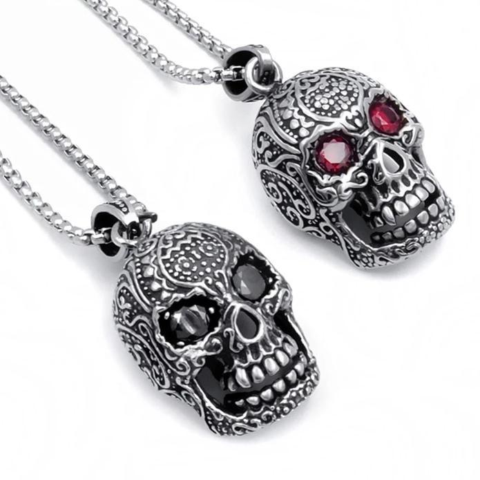 Collier Tête de Mort Mexicaine (Acier)