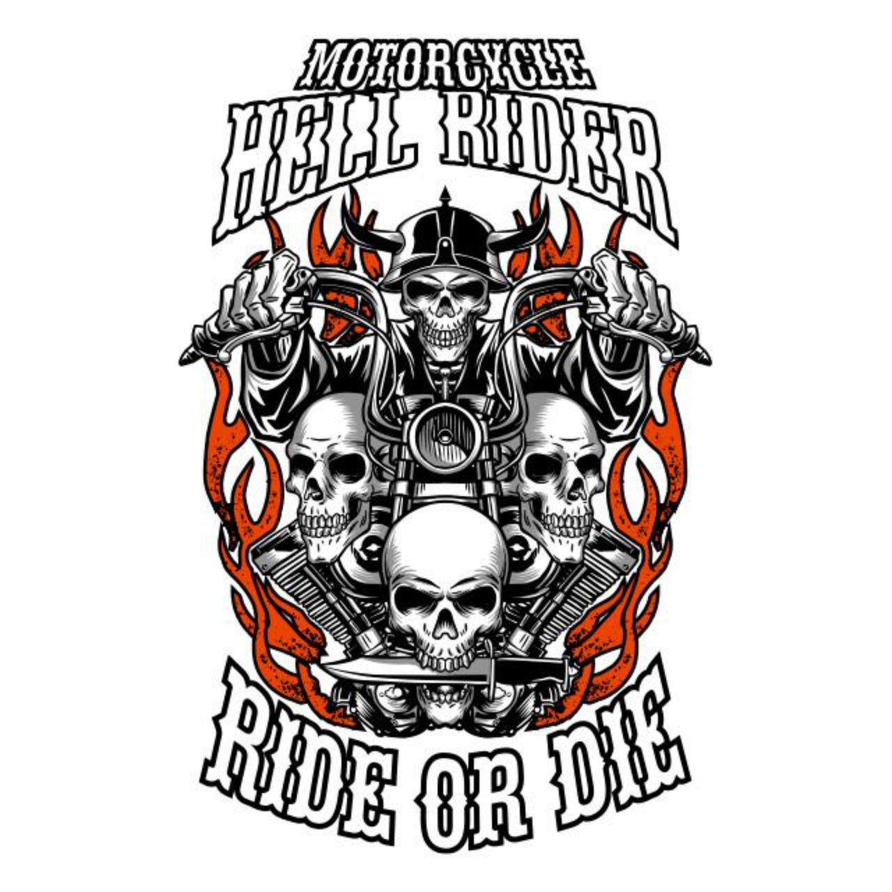 Transfert Tête de Mort <br/> Motard