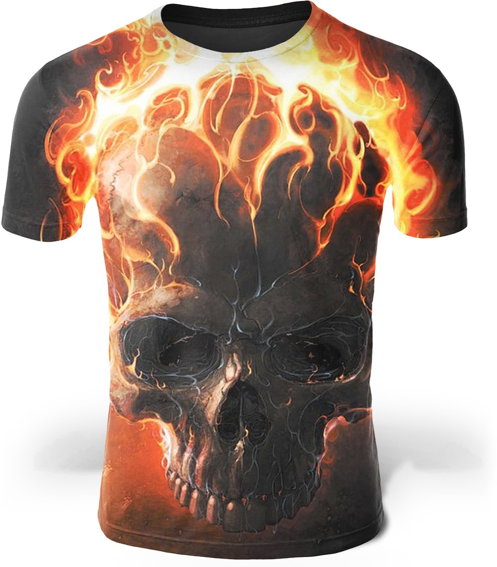 T-Shirt Tête de Mort <br/> En Feu