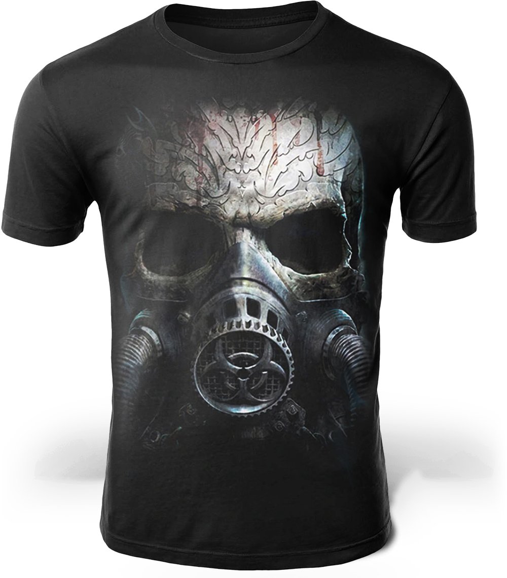 T-Shirt Crâne Masque à Gaz