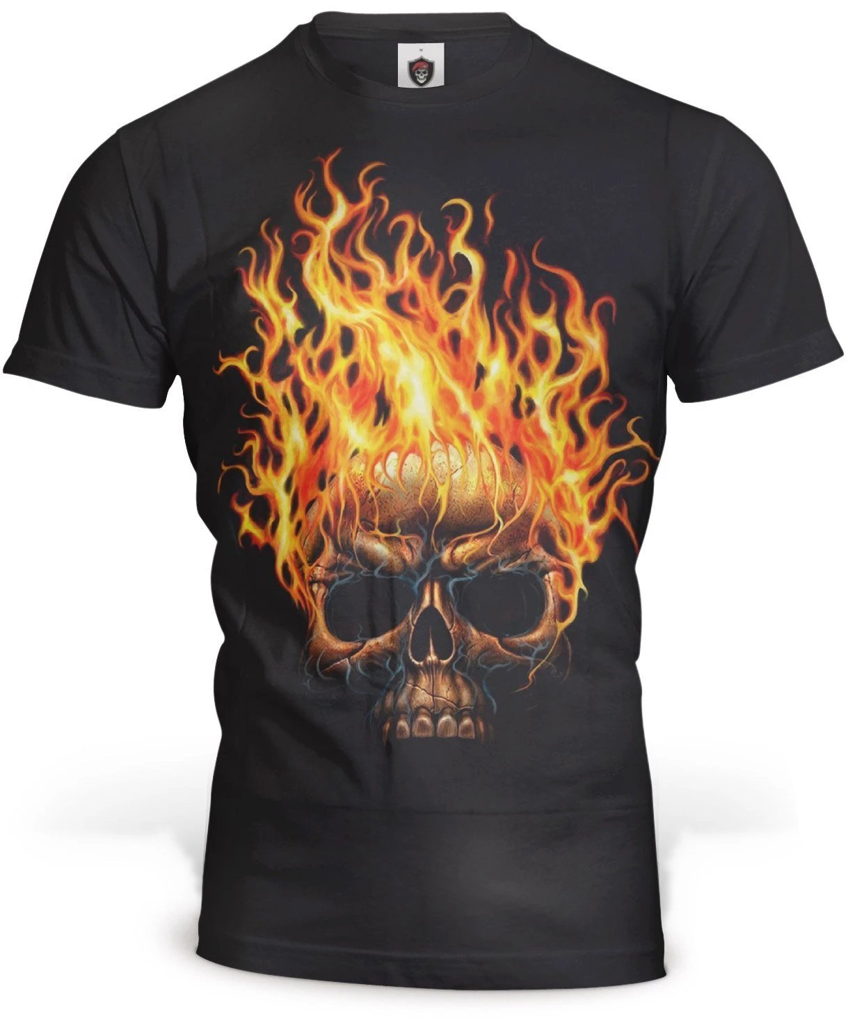 T-Shirt Tête de Mort <br/> Enflammée