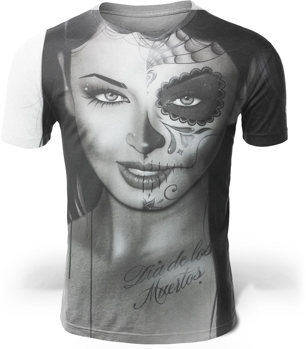 T-Shirt Crâne Mexicain <br/> Noir et Blanc