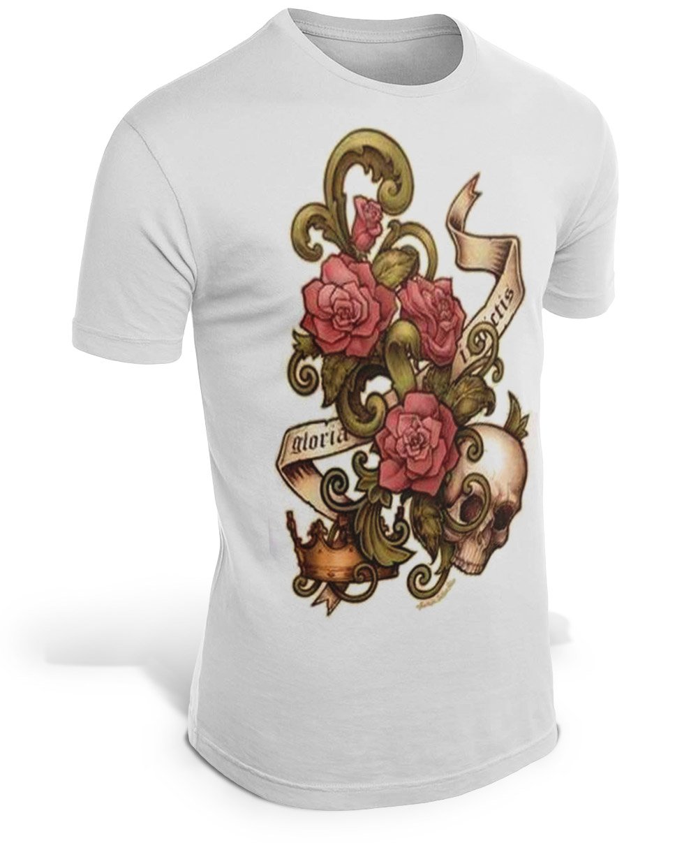 T-Shirt Crâne Et Fleurs